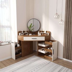 30.-Retro-Wood-Brown-White-Vanity-Table